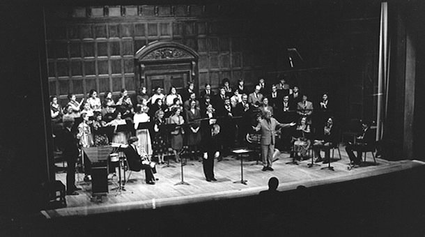 Warren Benson conducting ensemble